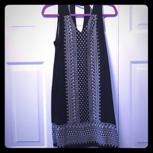 Black and White Printed Shift Dress